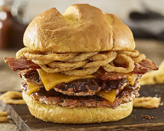 Double BBQ Bacon Cheddar Turkey Burger