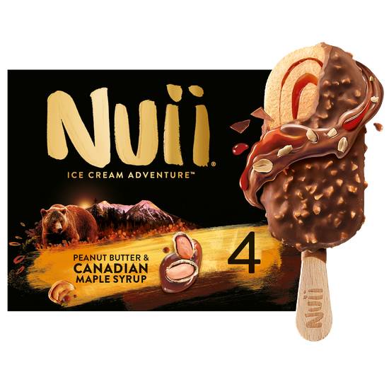 Nuii - Glacés beurre de cacahuète et sirop d'érable du canada (4 pièces)