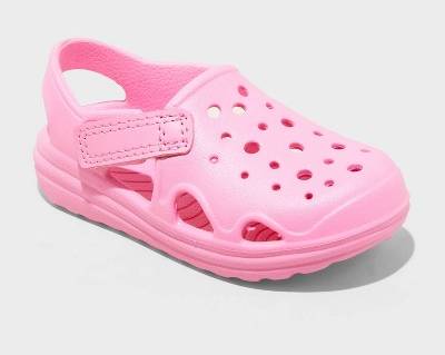 Toddler Atlas Back Strap Clog Sandals - Cat & Jack™ Pink 7T: Water Shoes, Hook and Loop Closure, Non-Marking Outsole