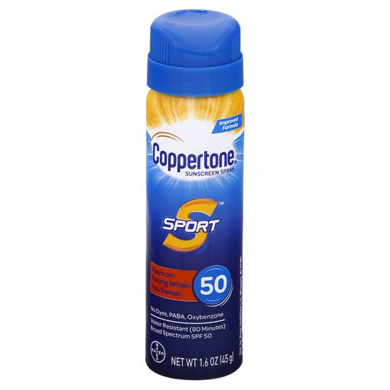 Coppertone Sport Broad Spectrum Spf 50 Sunscreen Spray