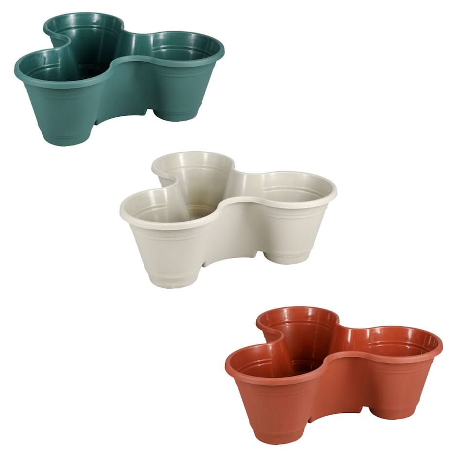 Garden Collection 3-Section Stackable Planters, Assorted (4 pack)