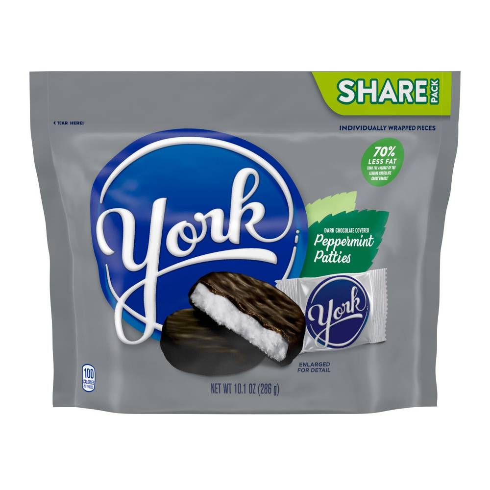 York Dark Chocolate Peppermint Patties, Candy Share Pack, 10.1 Oz