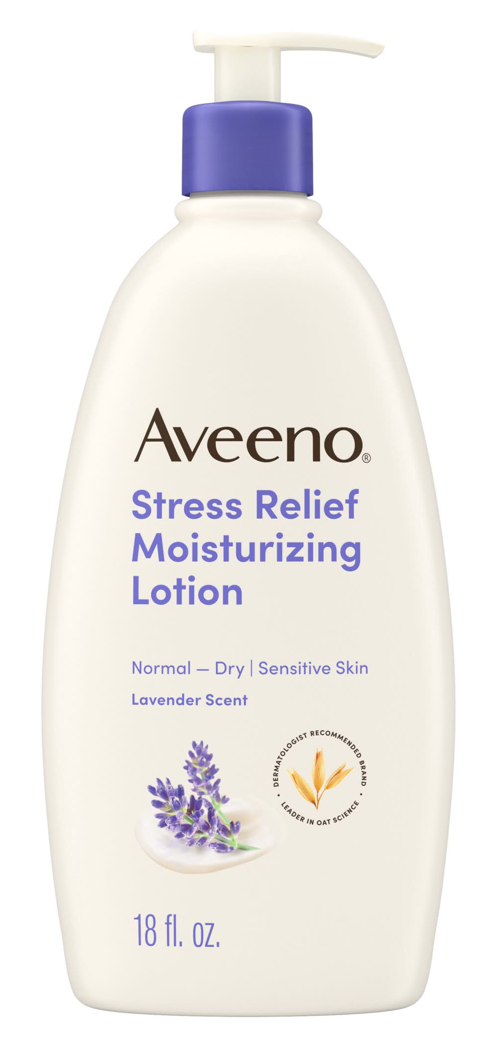 Aveeno Calms & Relaxes Stress Relief Moisturizing Lotion, Lavender (18 fl oz)