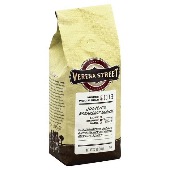Verena Street Roasted Ground Whole Bean Coffee (12 oz)