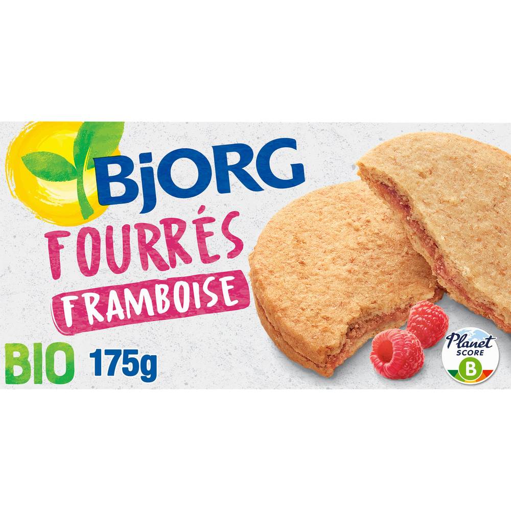 Bjorg - Biscuits fourrés aux framboises (175g)