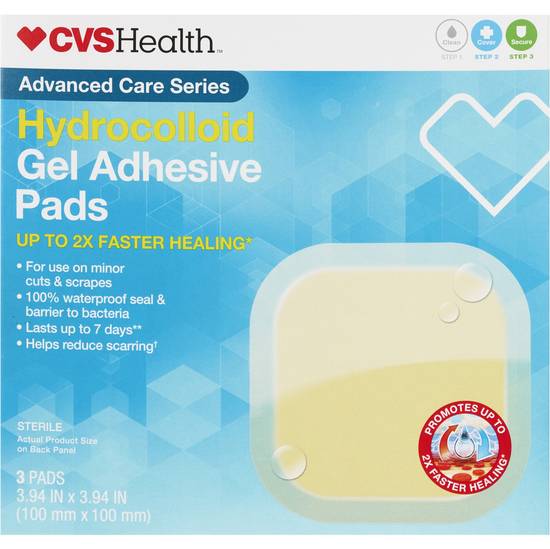 CVS Health Advanced Healing Hydrocolloid Adhesive Pads, 3 CT