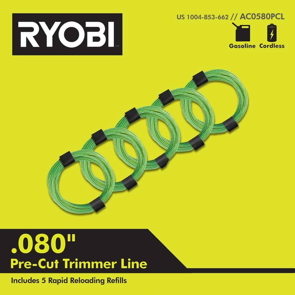Ryobi 0.080 In. X 16 Ft. Pre-Cut Spiral Line (5-Pack)