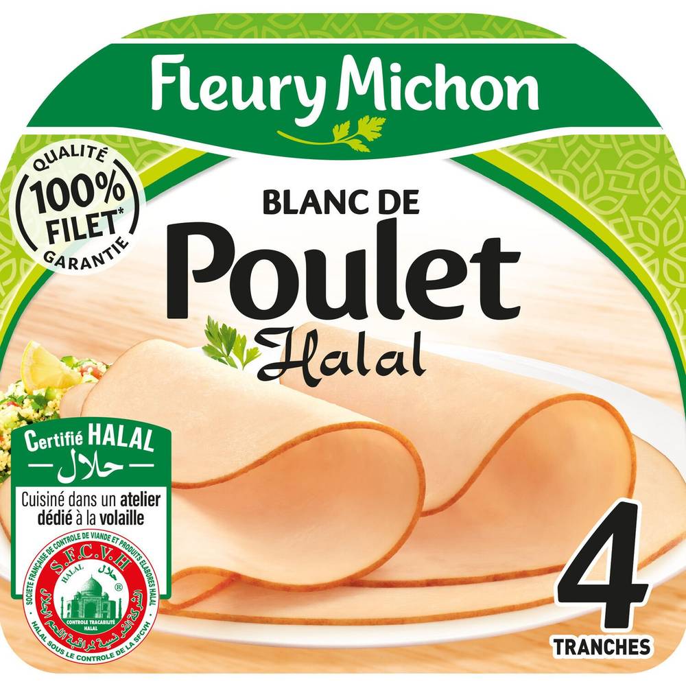 Fleury Michon - Blanc de poulet halal (4 pièces)