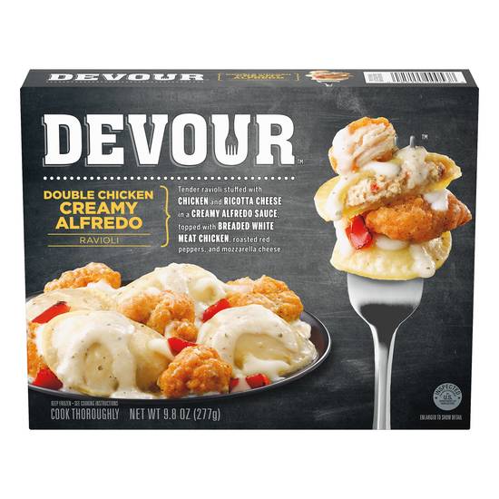 Devour Double Chicken Creamy Alfredo Ravioli