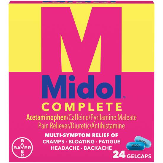 Midol Complete Multi-Symptom Relief Maximum Strength Gelcaps (24 ct)
