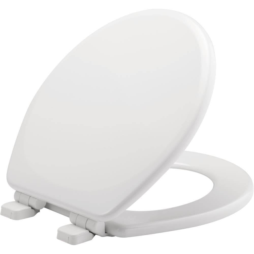 Mayfair by Bemis Lannon Wood White Round Soft Close Toilet Seat | 743SL 000