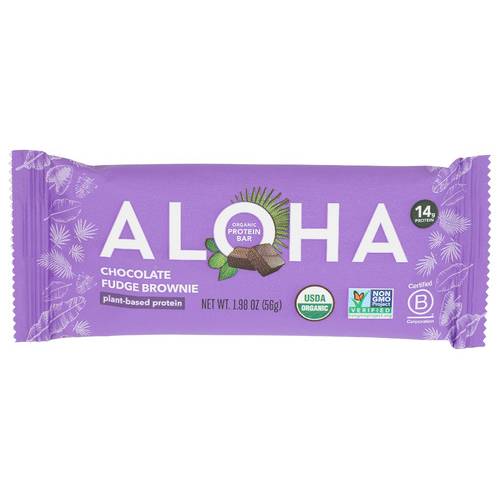 Aloha Organic Chocolate Fudge Brownie Plant-Based Protein Bar