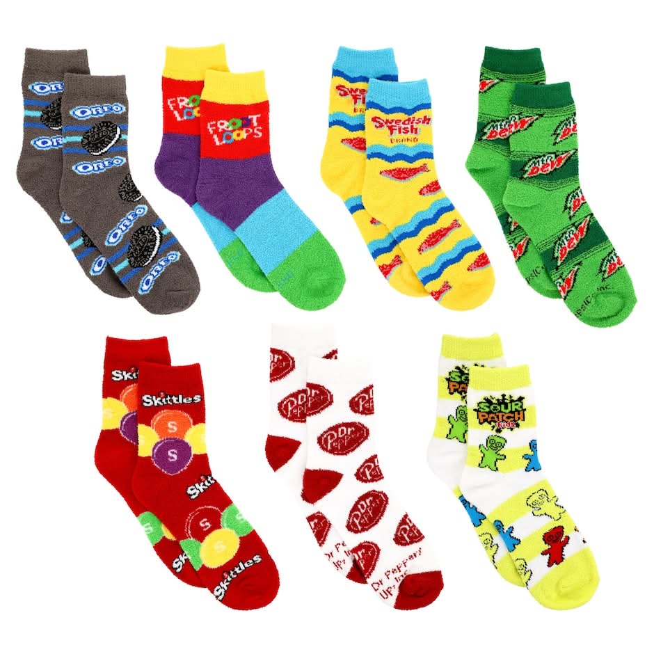 Dr Pepper Fuzzy Socks For Women, Assorted Designs, 2-pc Pack.