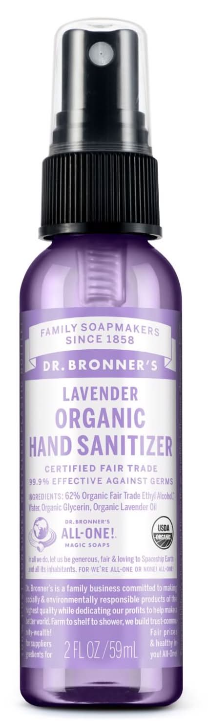 Dr. Bronner'S Lavender Scent Liquid Hand Sanitizer 2 Oz