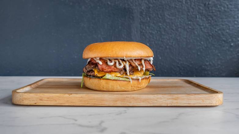 Emerald Bacon Beef Burger.