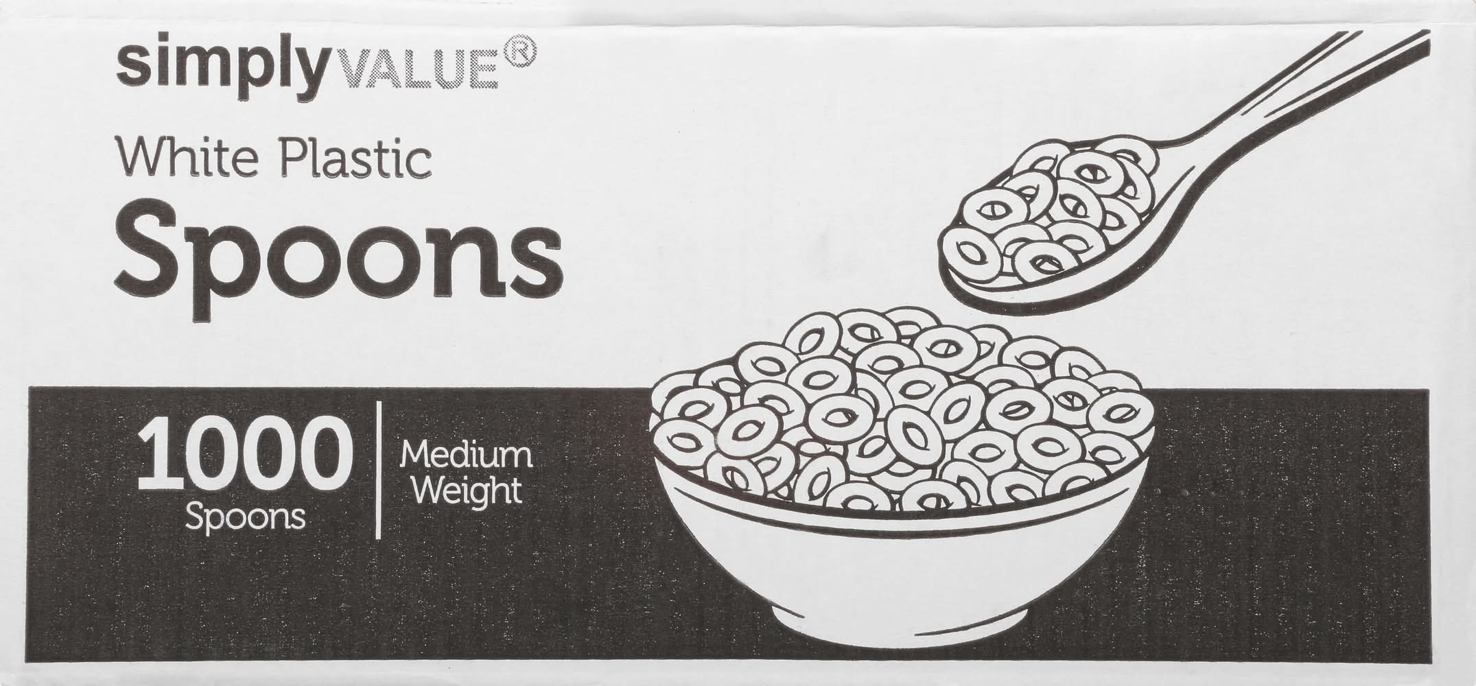 Simply Value Medium Weight White Plastic Spoons
