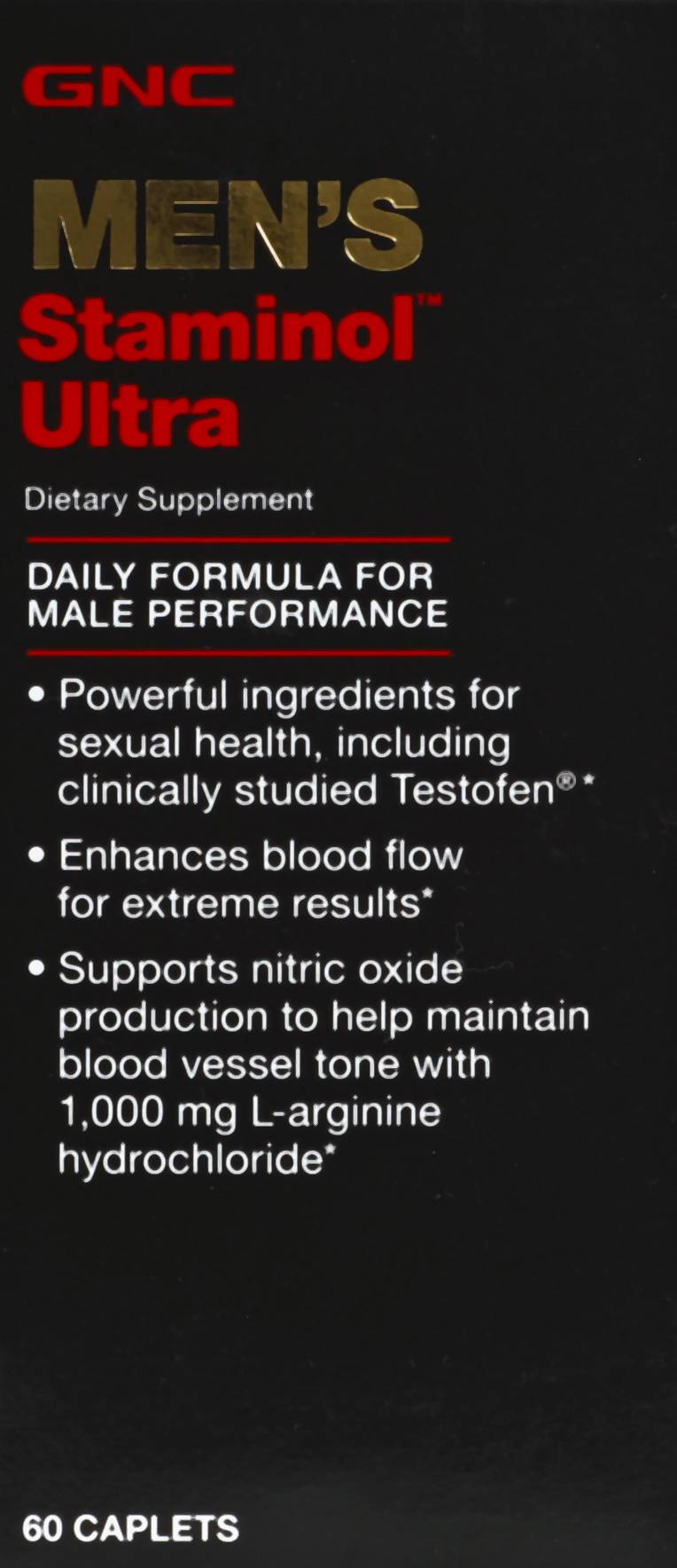 GNC Staminol Ultra Dietary Health Supplement Caplet, Male (60 ct)