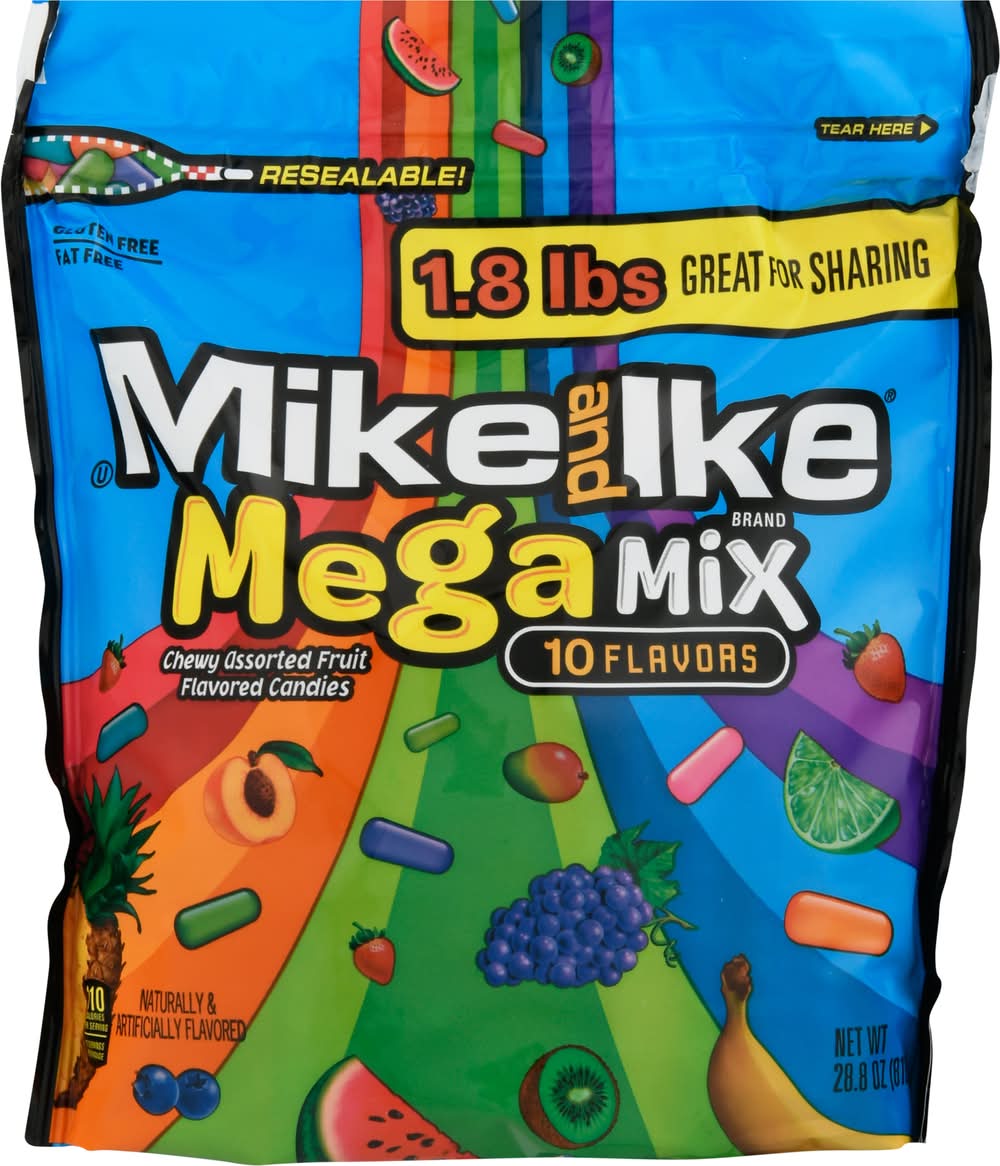 MIKE AND IKE 10 Flavors Mega Mix Candy, Assorted (28.8 oz)