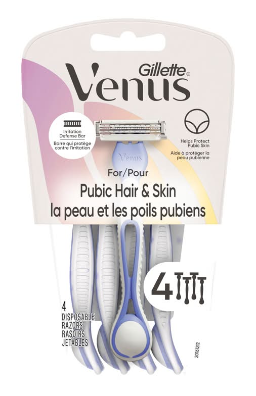 Gillette venus rasoirs jetables pour la peau et les poils pubiens (4 unités) (female) - gillette venus women's disposable razors for pubic hair and skin (4 ct)