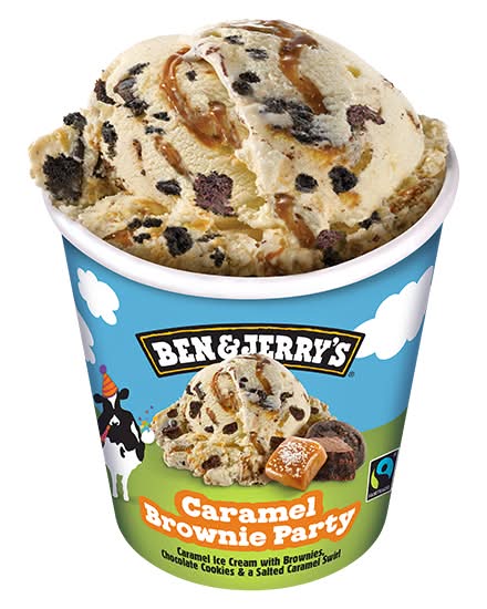 Ben & Jerry’s Ice Cream Caramel Brownie Party.