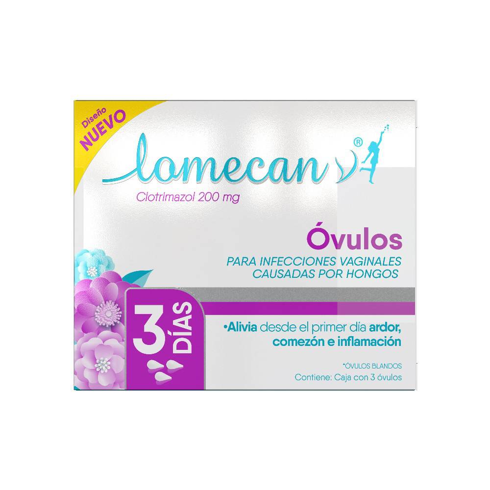 Lomecan v clotrimazol óvulos 200 mg (3 piezas)