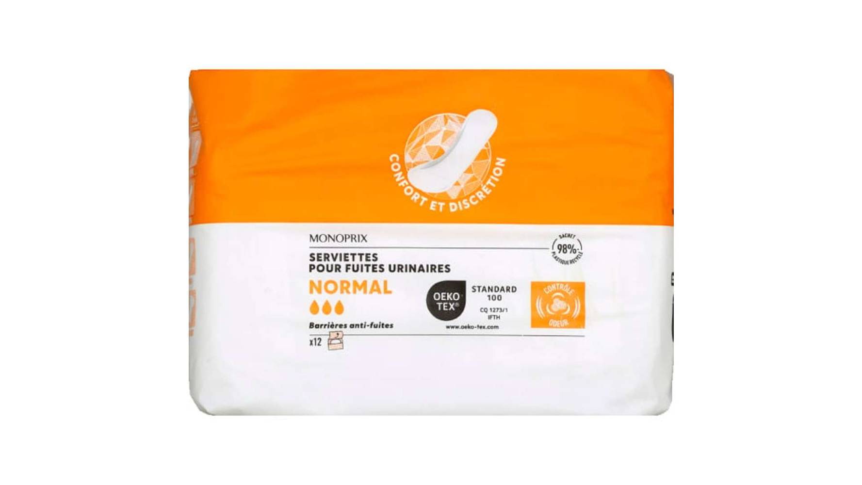 Monoprix - Serviettes pour fuites urinaires normal (12)