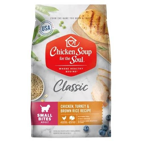chicken soup for the soul classic small bites dog - chicken, turkey & brown rice recipe 13.5lb 6.1kg 12520