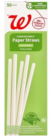 Complete Home Compostable Paper Straw, 7.76x0.217 in (50 ct)