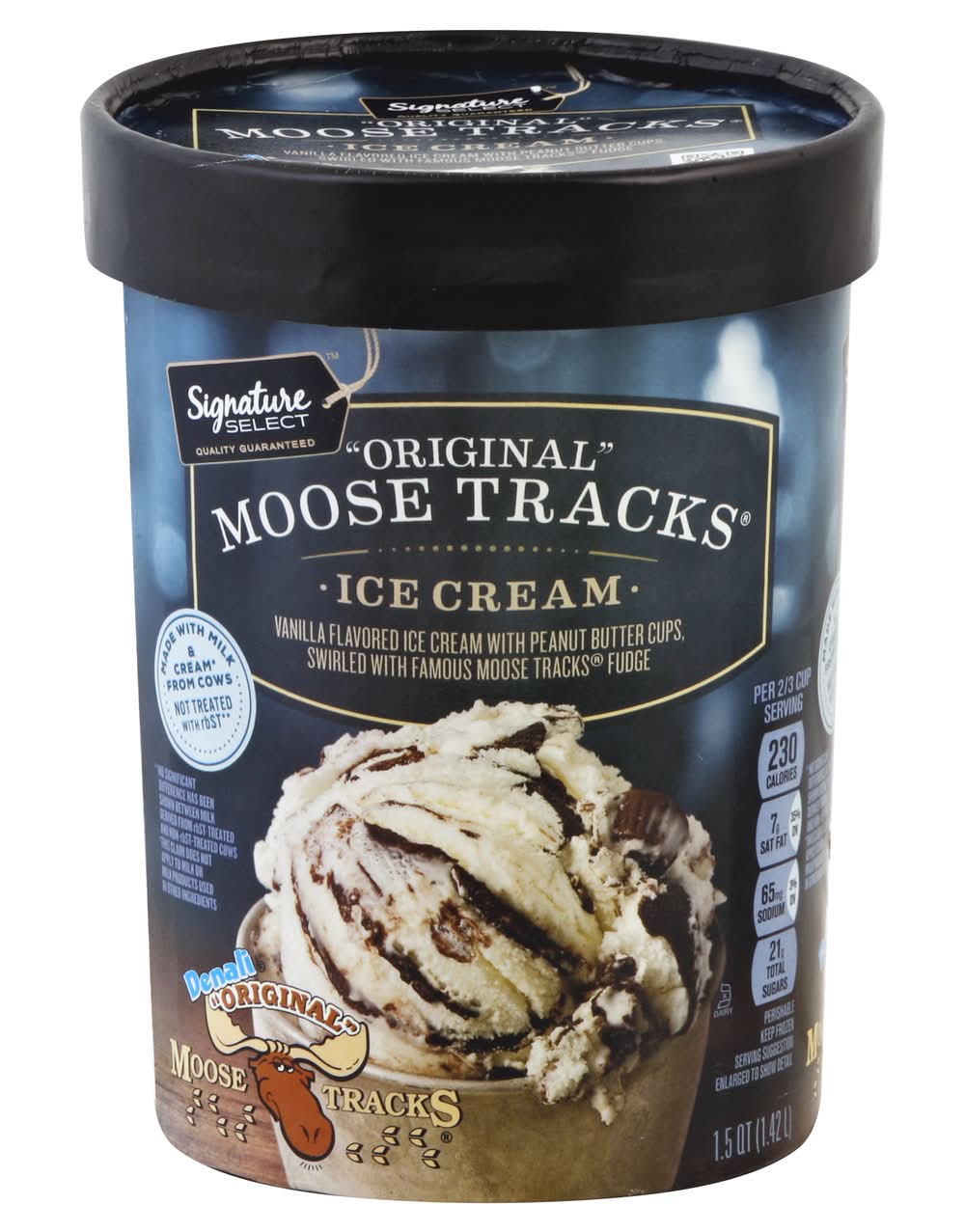 Signature Select Original Moose Tracks Ice Cream, Vanilla (3.1 lbs)