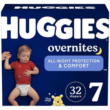 Couches pour bébés Huggies Overnites, Emballage Giga (Taille: Taille 7)