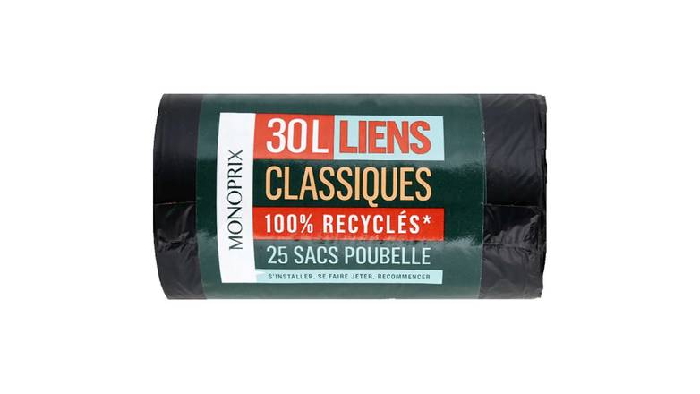 Monoprix Sacs poubelle 30L liens classiques (500 x 700 mm)