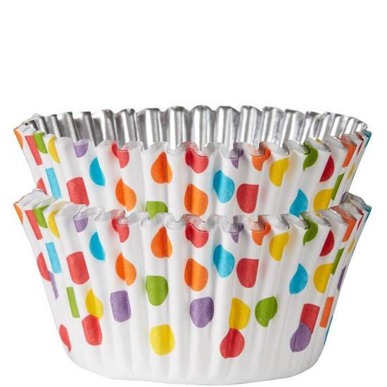Colorful Polka Dot Foil Baking Cups 48ct