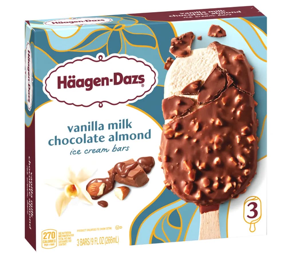Haagen-Dazs Vanilla Milk Chocolate Almond Ice Cream Bars - 3 Pack