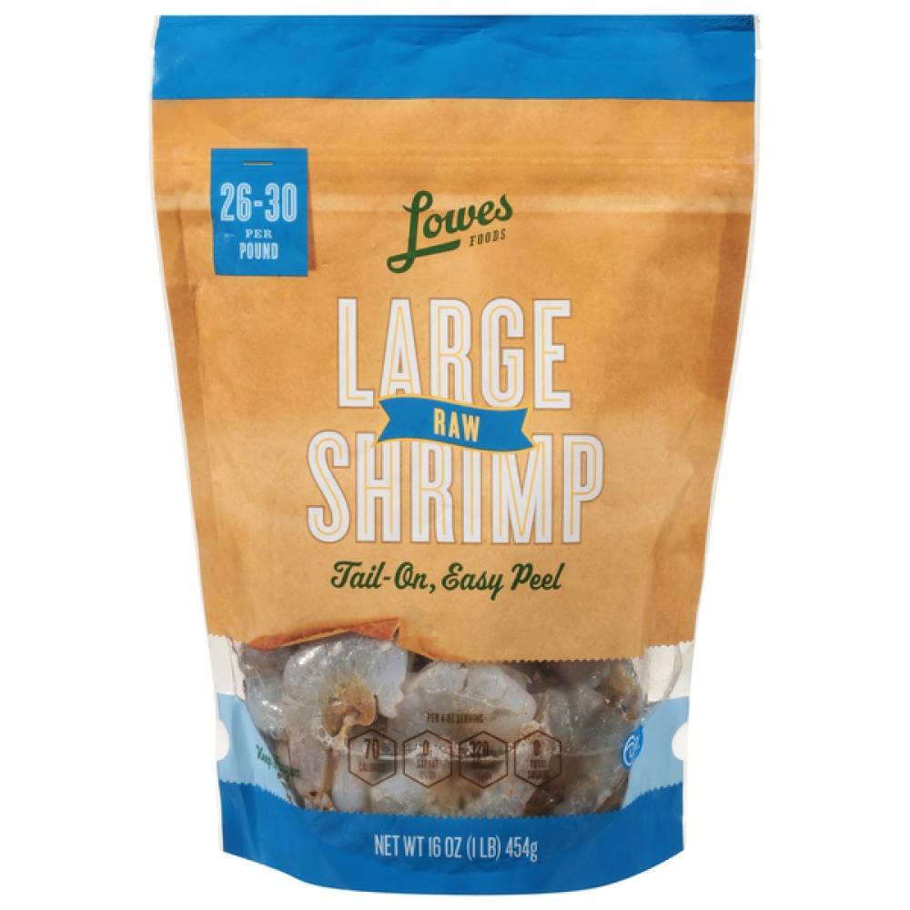 Lowes Foods Shrimp Raw Large, Large (16 oz)
