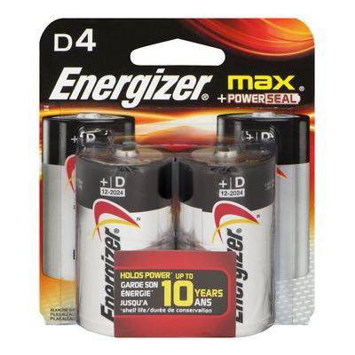 Energizer · Piles alcalines D, MAX (4 un) - Alkaline D batteries, MAX (4 un)