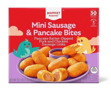 Market Pantry Mini Sausage & Pancake Bites, Pork & Chicken (20.1 oz, 30 ct)