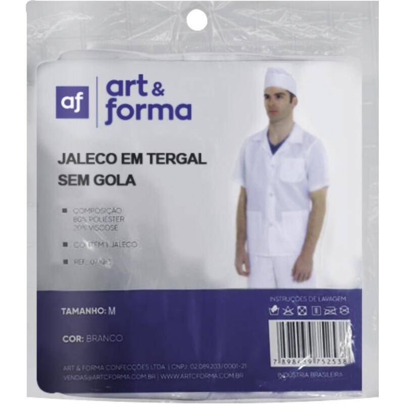 Art&forma jaleco em tergal sem gola (1 unidade)