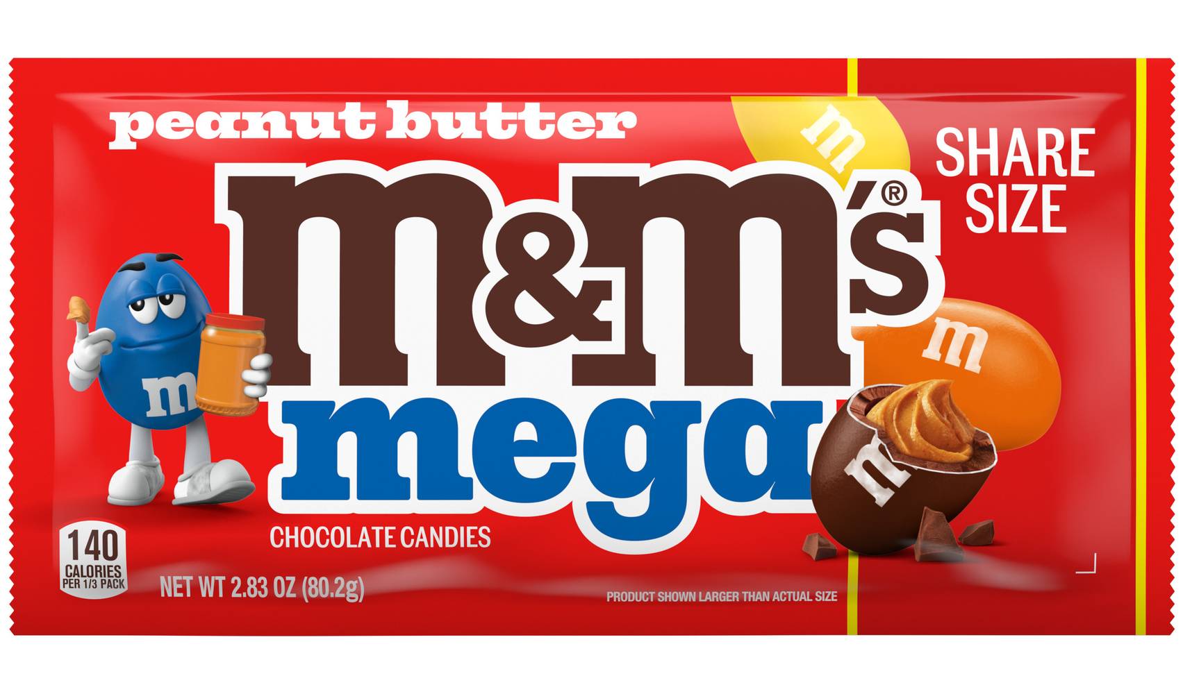 M&M's Mega Chocolate Candy, Peanut Butter (2.83 oz)
