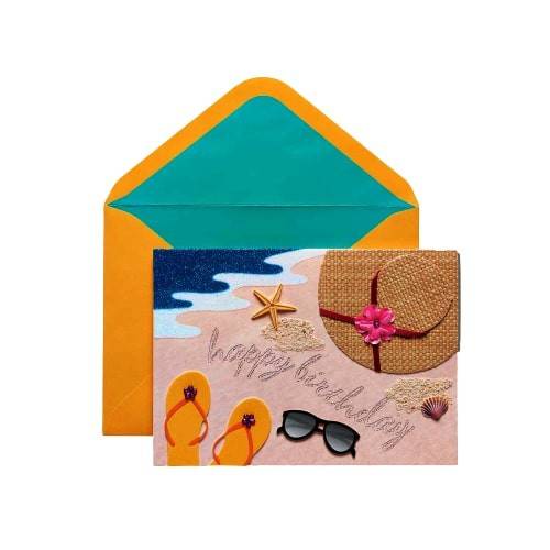 Papyrus Beach Scene Birthday Card (1 unit)