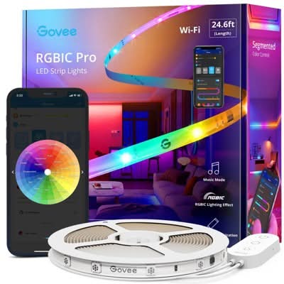 Govee 16.4Ft Bluetooth Color Changing Led Strip Lights Rgbic, White
