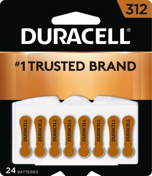 Duracell Hearing Aid Batteries, Size 312, 24CT
