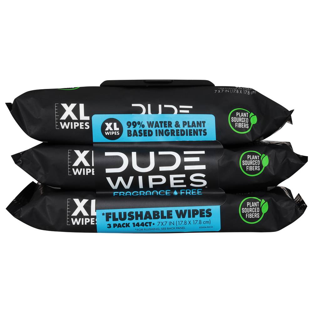 DUDE Wipes Fragrance Free Flushable Wipes (3 ct)