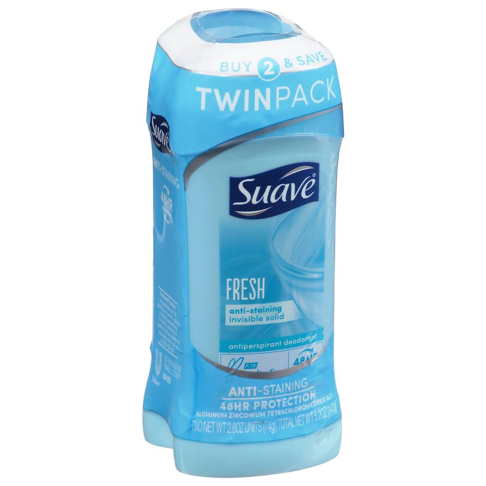 Suave Invisible Solid Fresh Antiperspirant Deodorant Twin pack (2 x 2.6 oz)