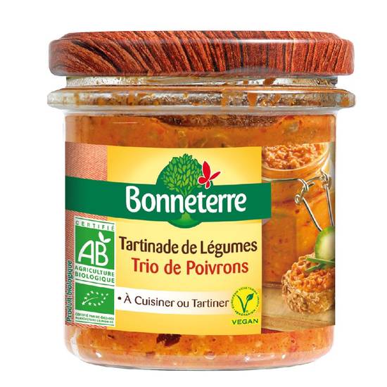 Tartinade legume trio de poivrons 135g - BONNETERRE - BIO