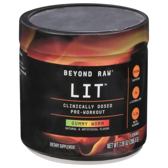 Beyond Raw Lit Gummy Worm Pre-Workout (7.28 oz)