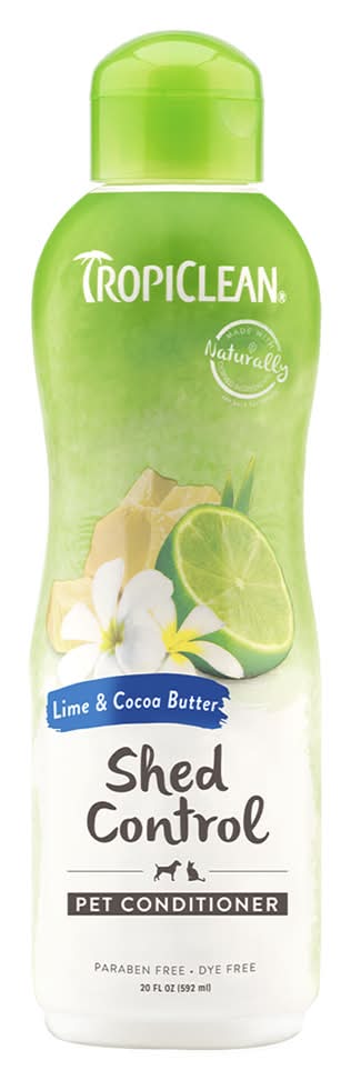 TropiClean Lime & Cocoa Butter Shed Control Cat & Dog Conditioner (20 fl oz)