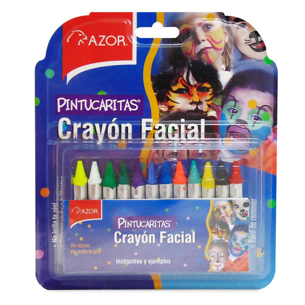 Azor crayón facial pintucaritas (12 piezas)