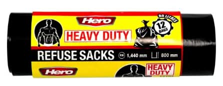 Hero Heavy Duty Refuse Sacks XL 12 Bags
