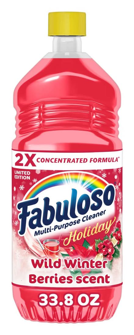 Fabuloso Holiday 2x Concentrated Limited Edition Multi-Purpose Cleaner, Wild Winter Berries (33.8 oz)