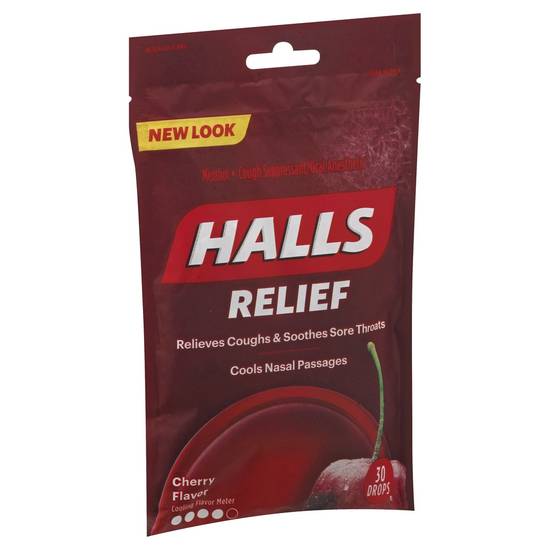 Halls Cherry Flavor Cough Drops 30-Count